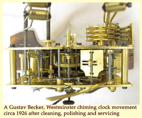 1926 Gustav Becker chiming movement after servicing