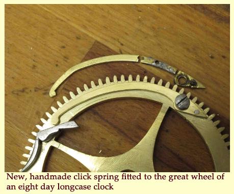 New clock spring for a longcase clock great wheel